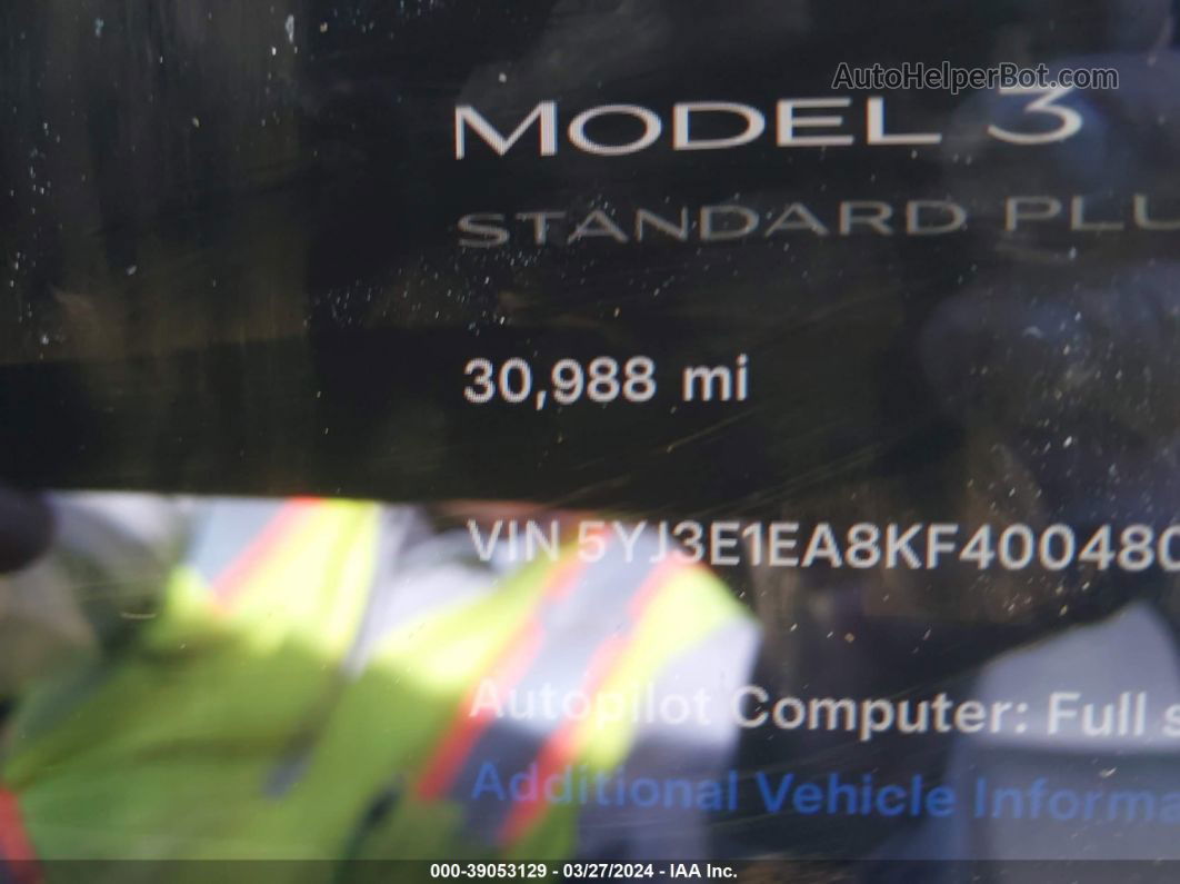 2019 Tesla Model 3 Серый vin: 5YJ3E1EA8KF400480