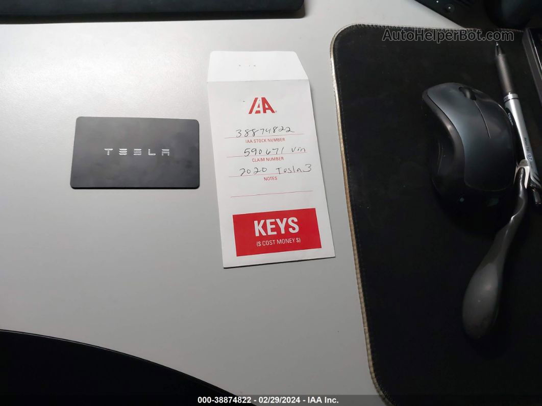 2020 Tesla Model 3 Standard Range Plus Rear-wheel Drive/standard Range Rear-wheel Drive White vin: 5YJ3E1EA8LF590671