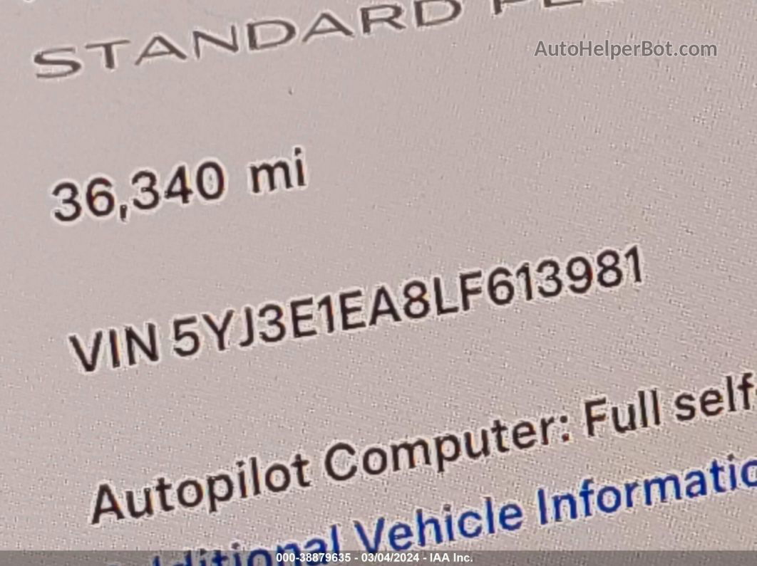 2020 Tesla Model 3 Standard Range Plus Rear-wheel Drive/standard Range Rear-wheel Drive Black vin: 5YJ3E1EA8LF613981