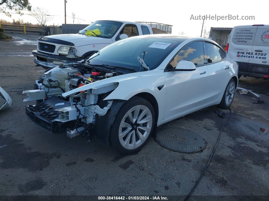 2021 Tesla Model 3 Standard Range Plus Rear-wheel Drive White vin: 5YJ3E1EA8MF065935