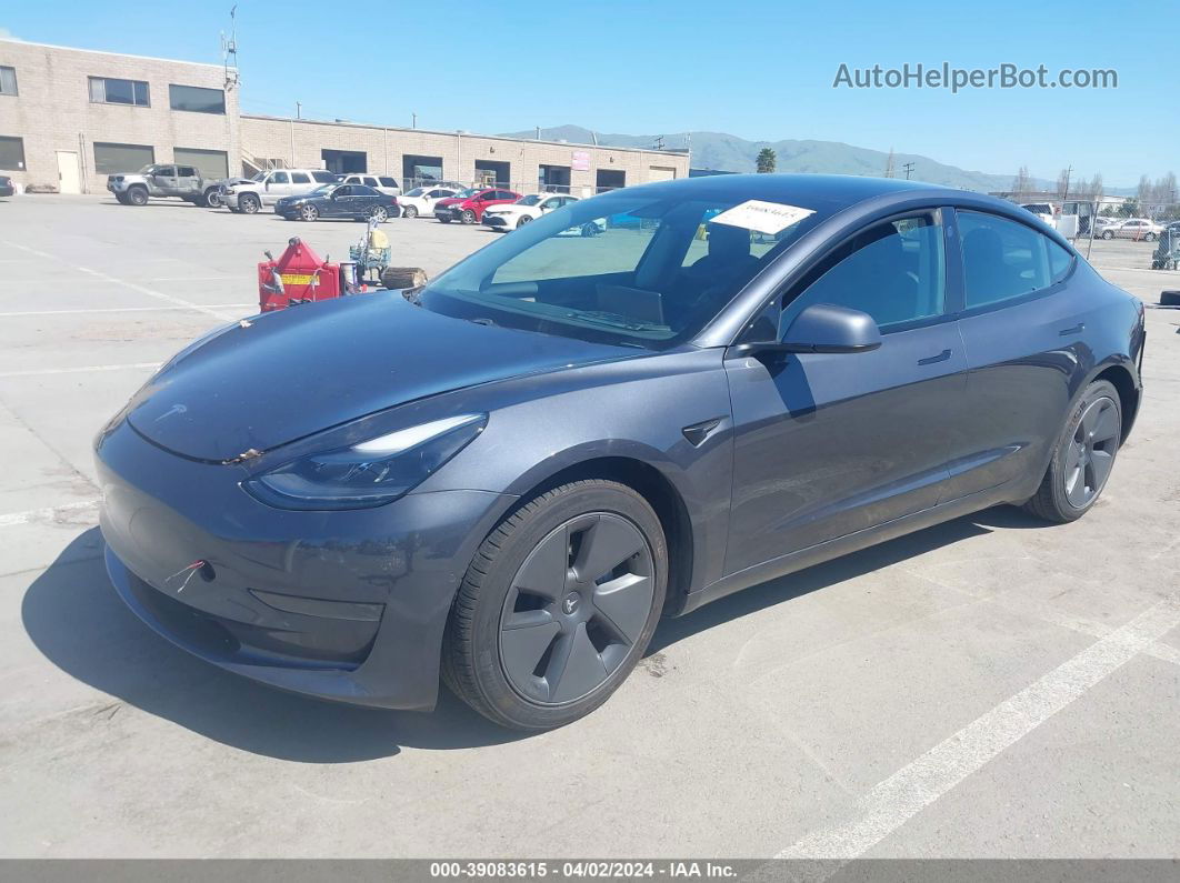 2021 Tesla Model 3 Standard Range Plus Rear-wheel Drive Gray vin: 5YJ3E1EA8MF075669