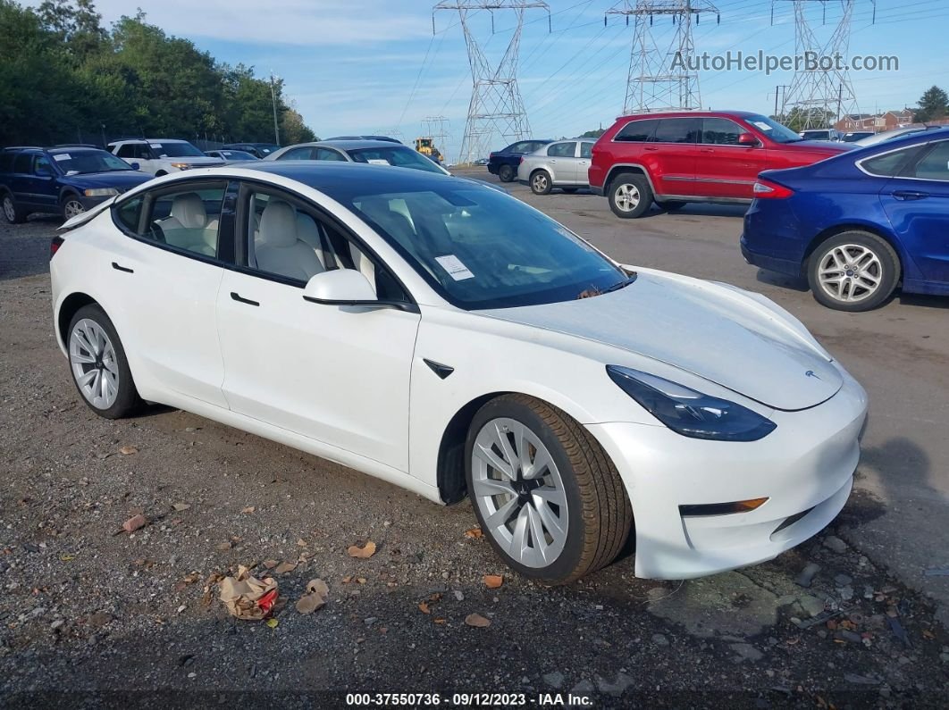 2021 Tesla Model 3 Standard Range Plus White vin: 5YJ3E1EA8MF081939