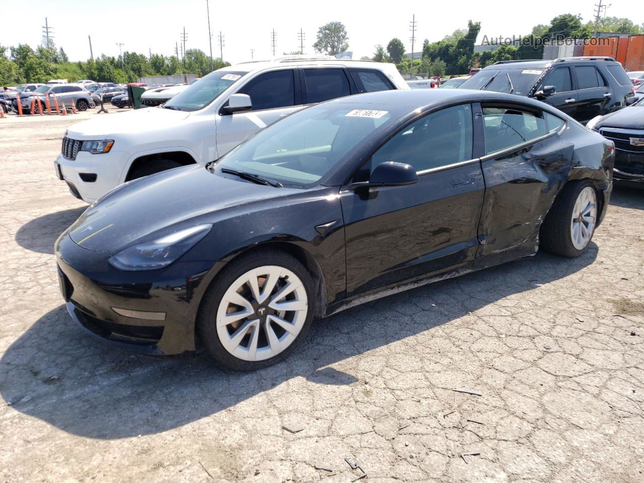 2022 Tesla Model 3  Black vin: 5YJ3E1EA8NF188622