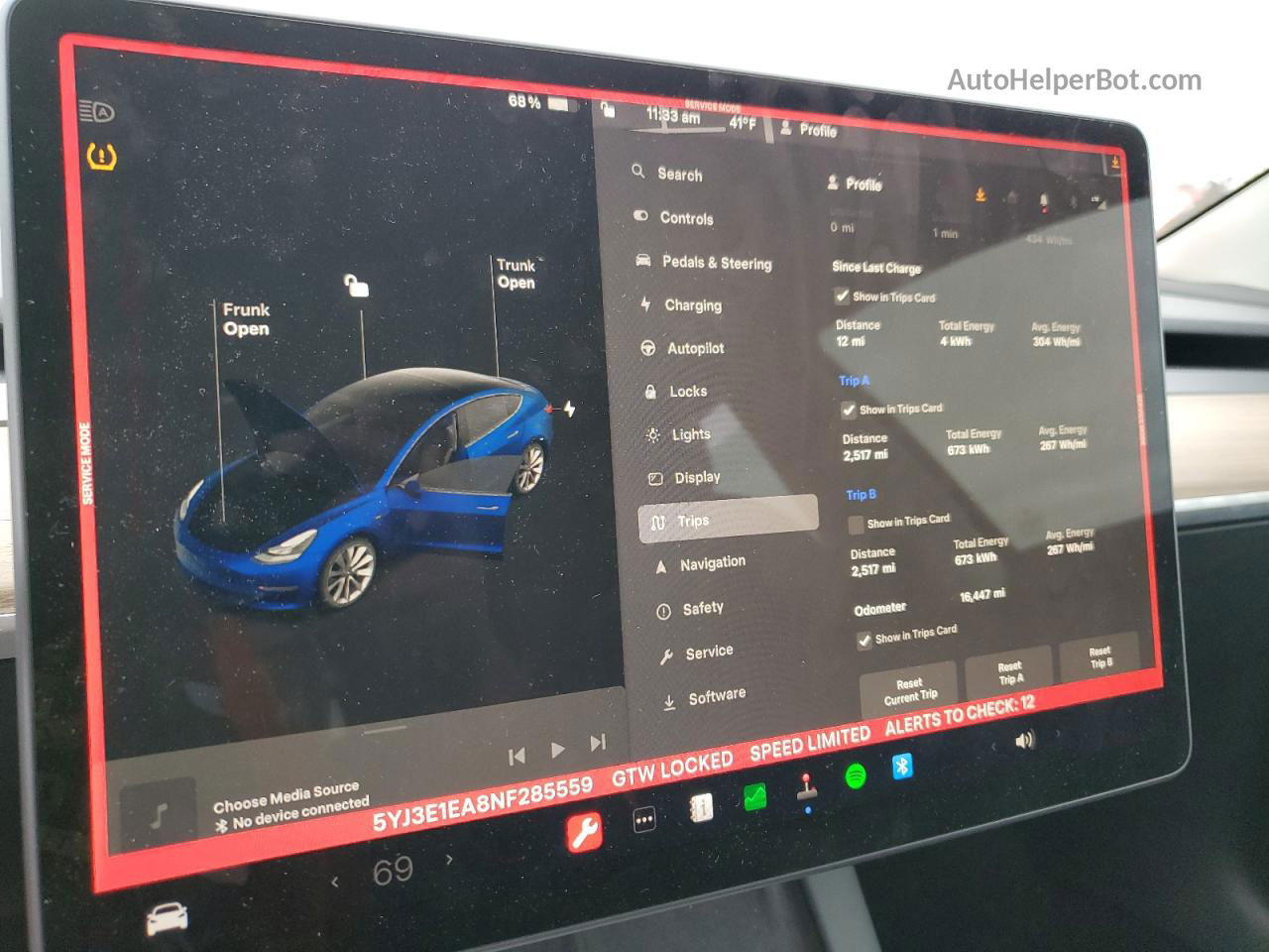 2022 Tesla Model 3  Blue vin: 5YJ3E1EA8NF285559