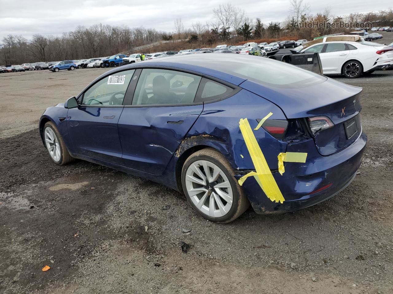 2022 Tesla Model 3  Blue vin: 5YJ3E1EA8NF285559