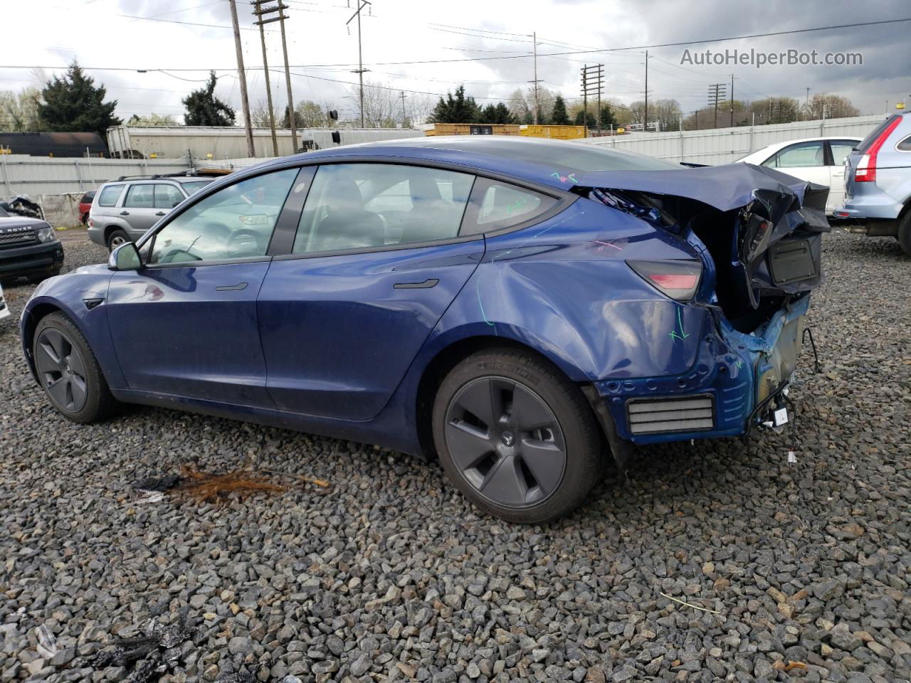 2022 Tesla Model 3  Blue vin: 5YJ3E1EA8NF357182