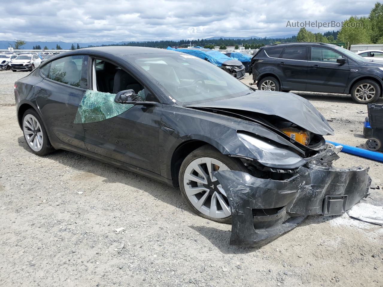 2022 Tesla Model 3  Black vin: 5YJ3E1EA8NF368506