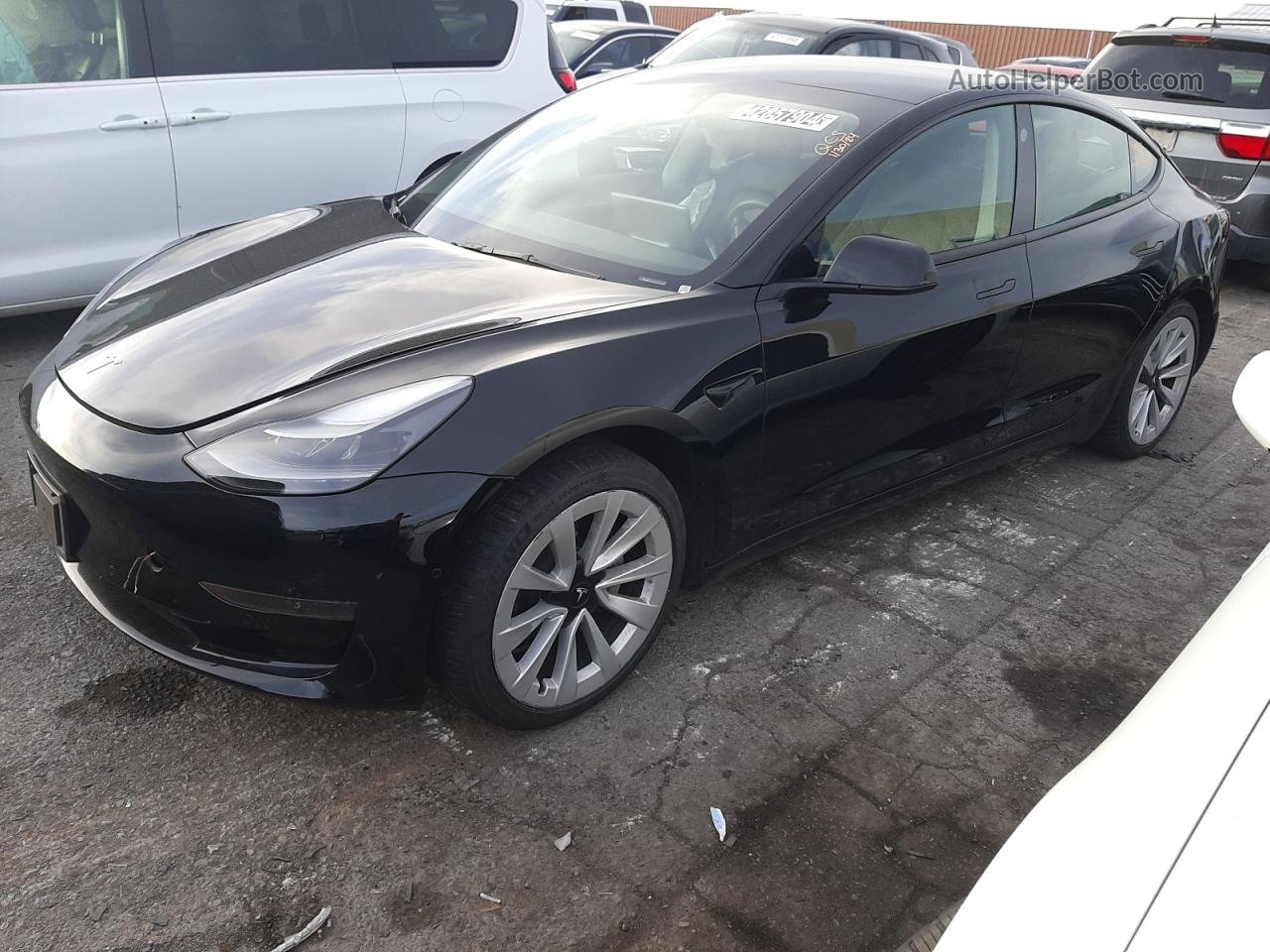 2022 Tesla Model 3  Black vin: 5YJ3E1EA8NF372409