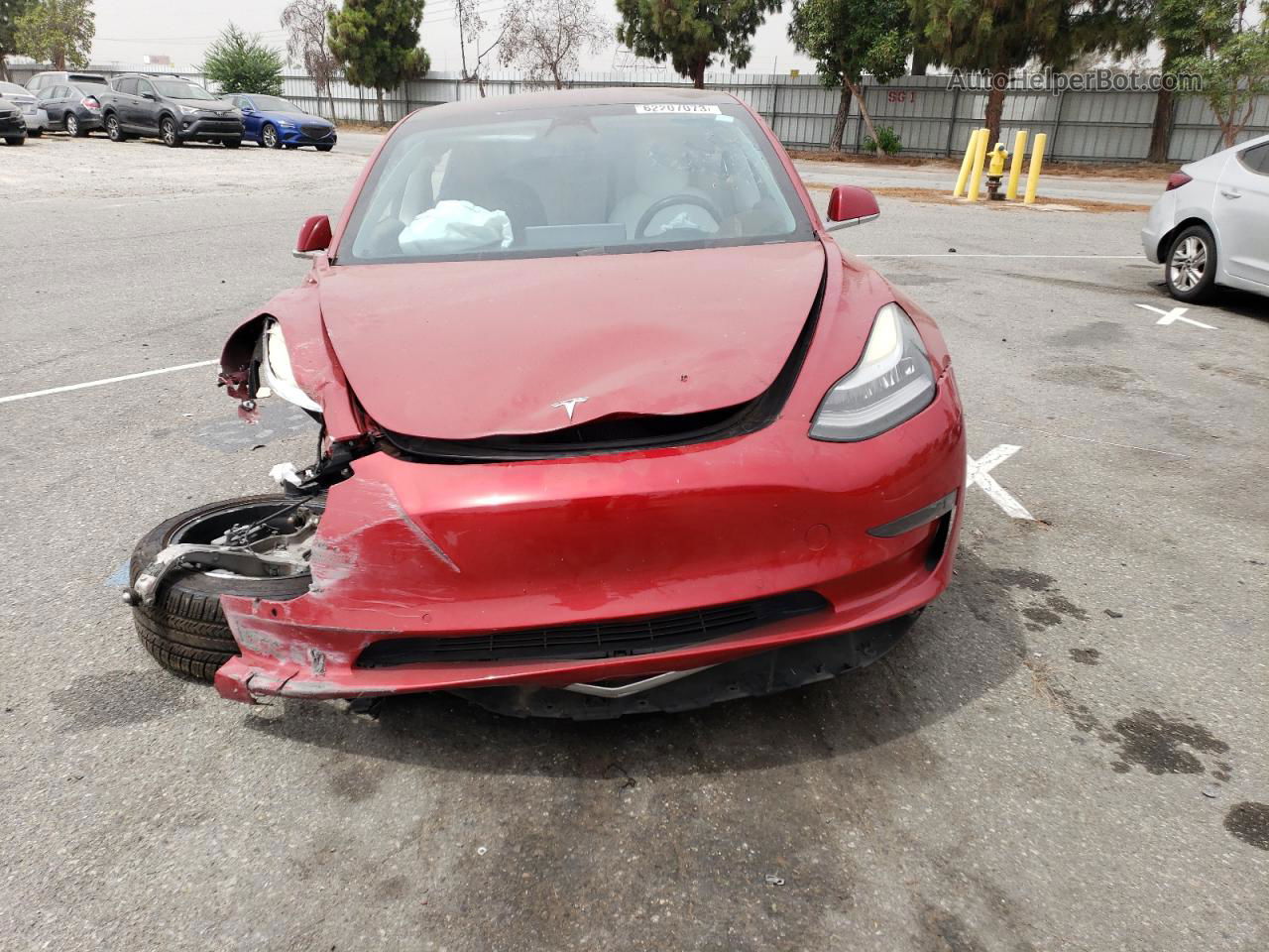 2018 Tesla Model 3  Red vin: 5YJ3E1EA9JF004198