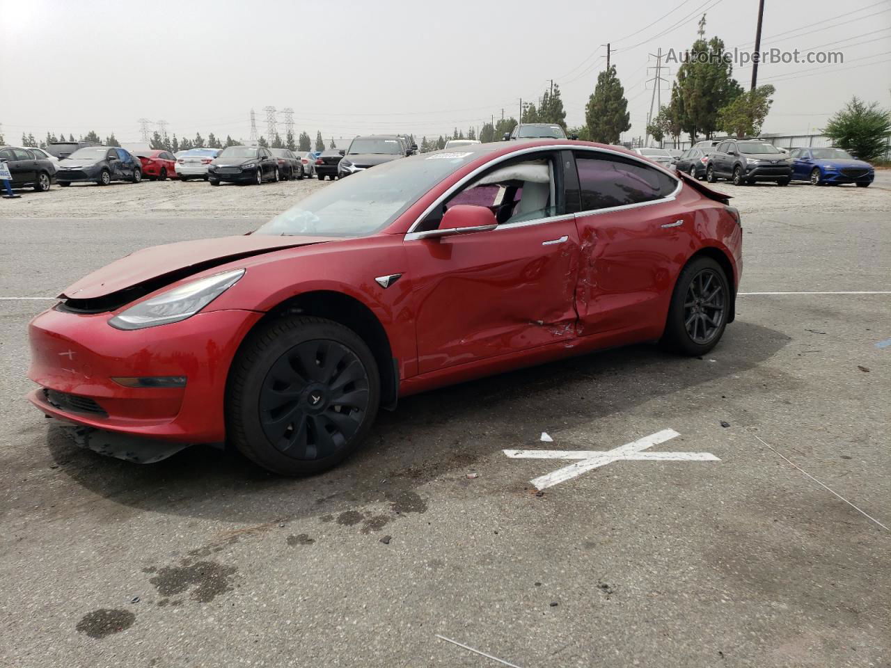 2018 Tesla Model 3  Red vin: 5YJ3E1EA9JF004198