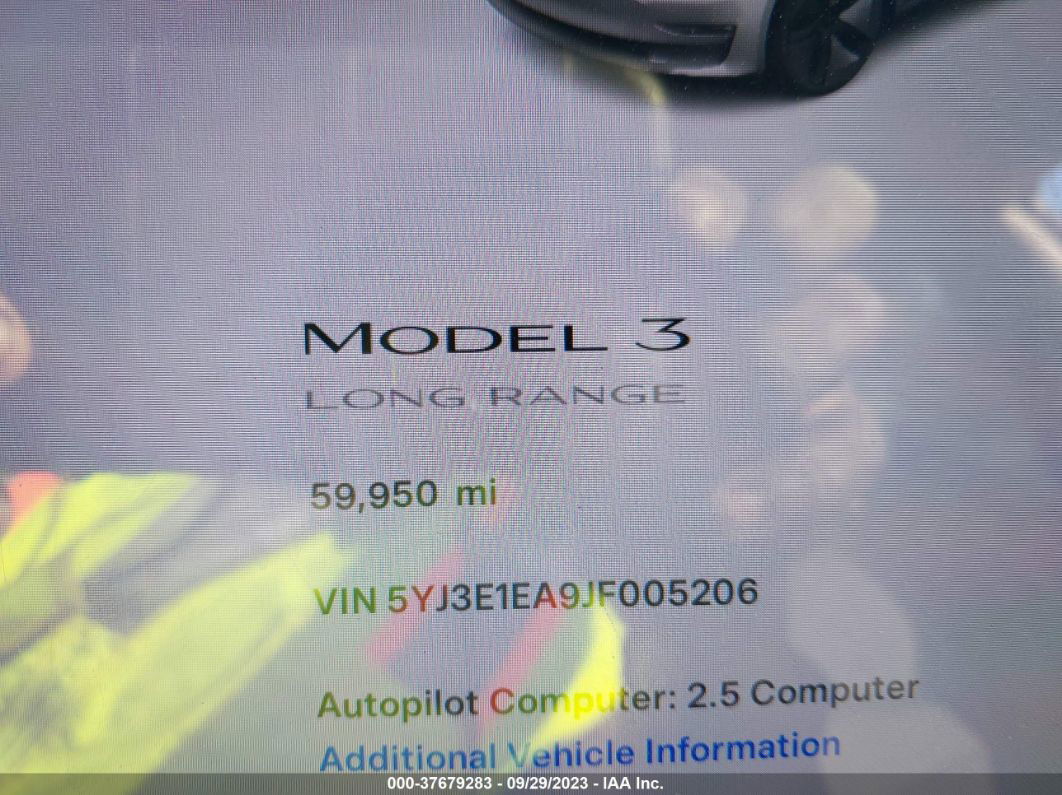 2018 Tesla Model 3 Range Battery Silver vin: 5YJ3E1EA9JF005206