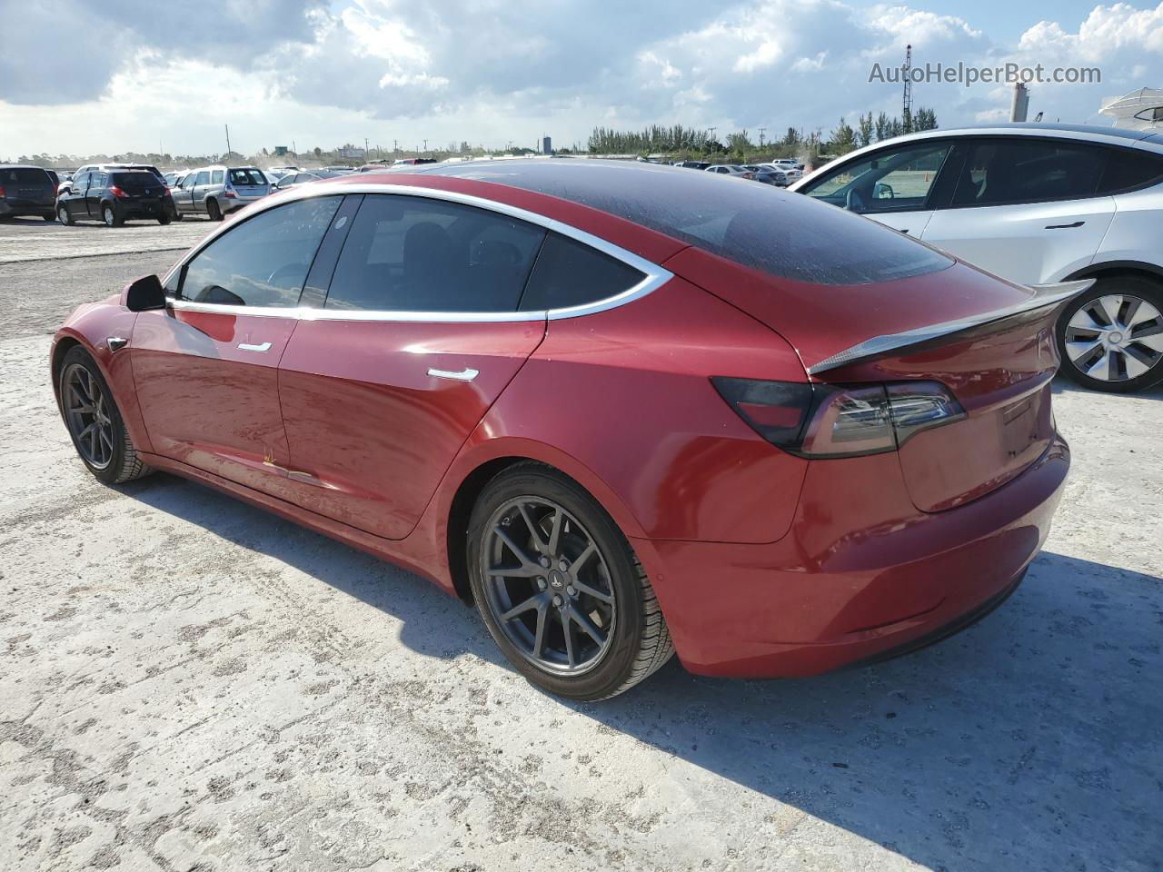 2018 Tesla Model 3  Темно-бордовый vin: 5YJ3E1EA9JF019333