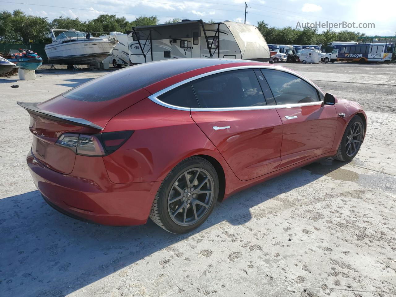 2018 Tesla Model 3  Maroon vin: 5YJ3E1EA9JF019333