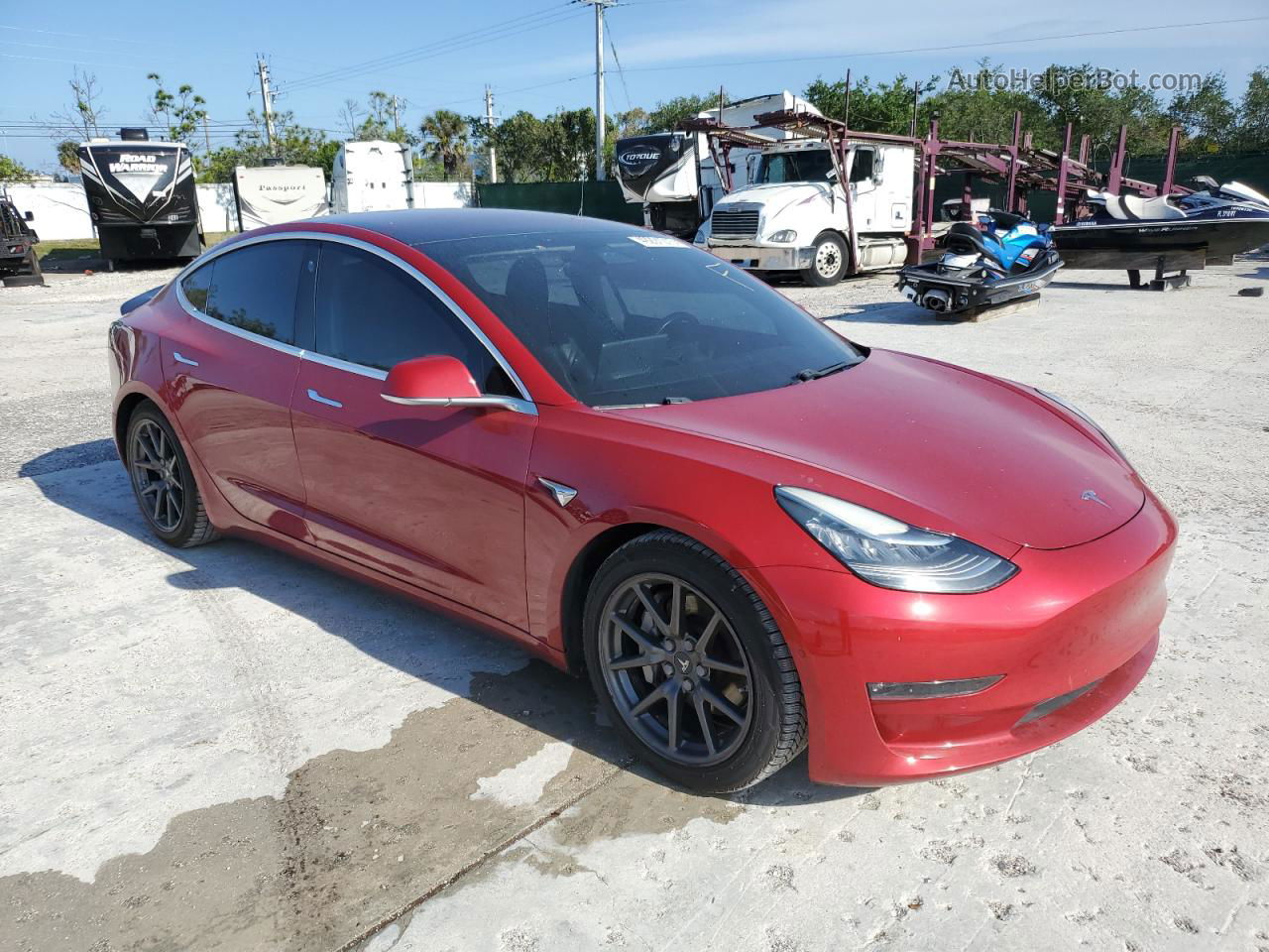 2018 Tesla Model 3  Темно-бордовый vin: 5YJ3E1EA9JF019333
