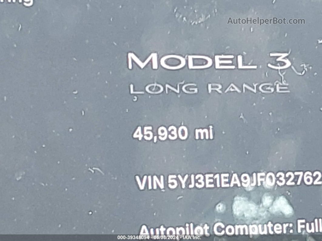 2018 Tesla Model 3 Long Range/mid Range Black vin: 5YJ3E1EA9JF032762