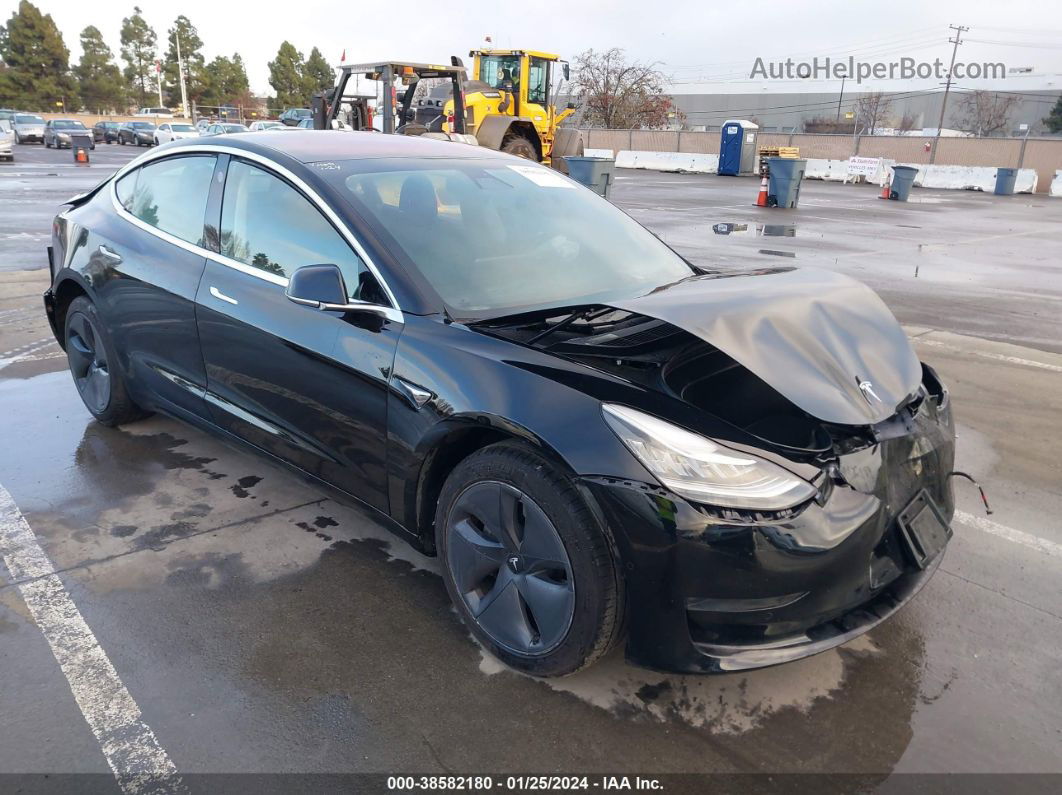 2018 Tesla Model 3 Long Range/mid Range Black vin: 5YJ3E1EA9JF033703