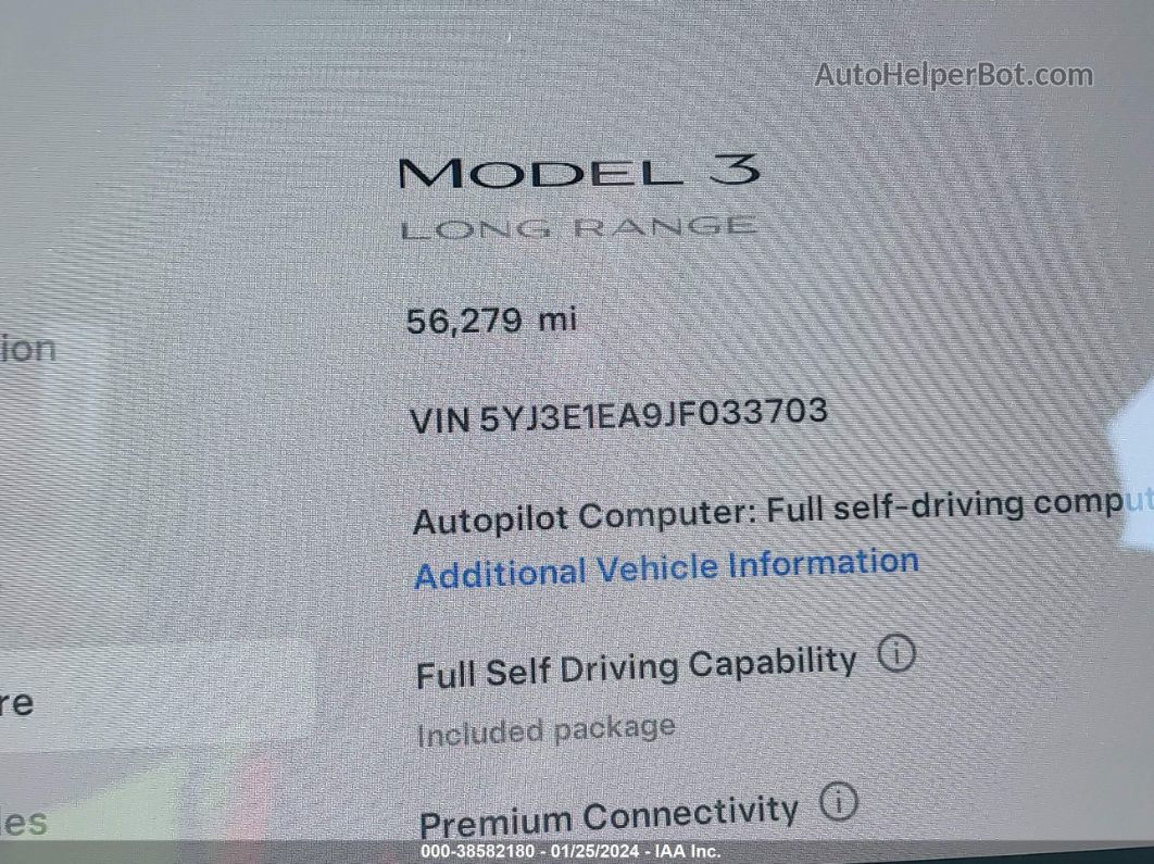 2018 Tesla Model 3 Long Range/mid Range Black vin: 5YJ3E1EA9JF033703