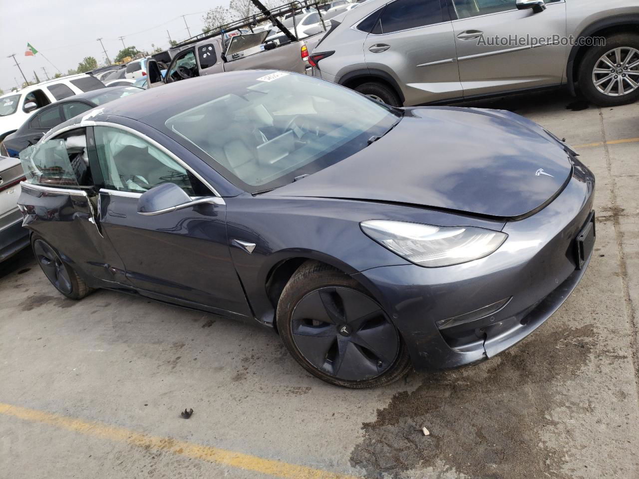 2018 Tesla Model 3  Gray vin: 5YJ3E1EA9JF036830