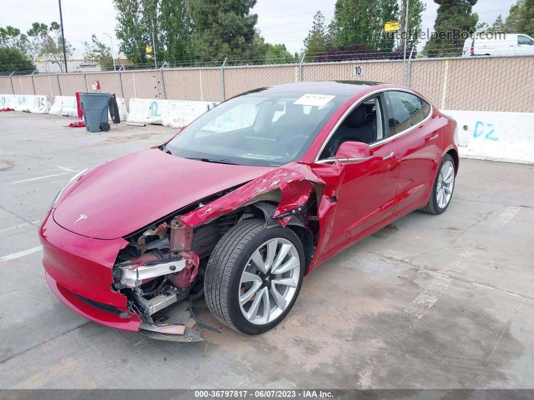 2018 Tesla Model 3 Range Battery Red vin: 5YJ3E1EA9JF050596