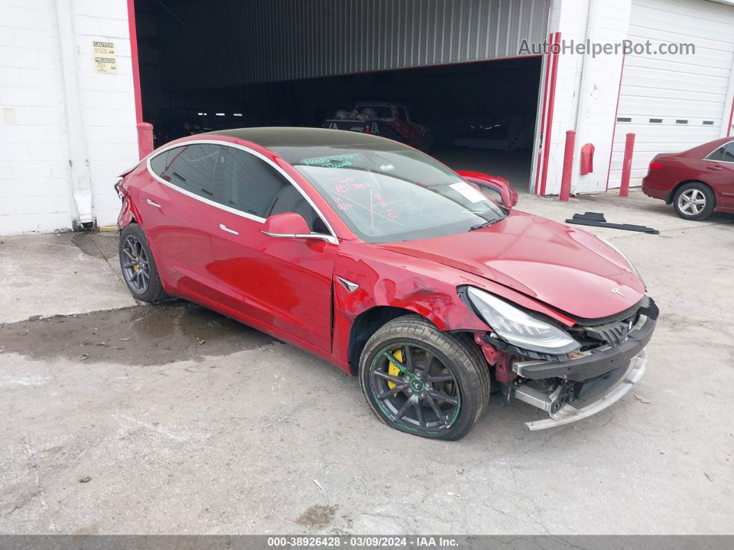 2018 Tesla Model 3 Long Range/mid Range Red vin: 5YJ3E1EA9JF058505