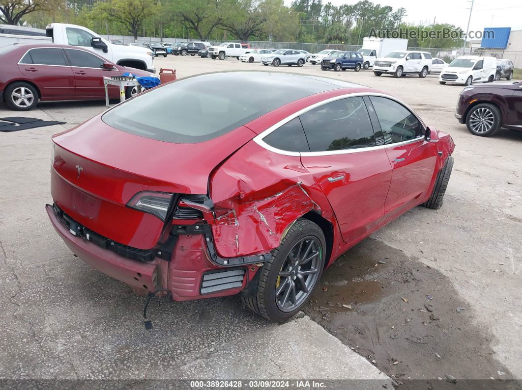 2018 Tesla Model 3 Long Range/mid Range Red vin: 5YJ3E1EA9JF058505