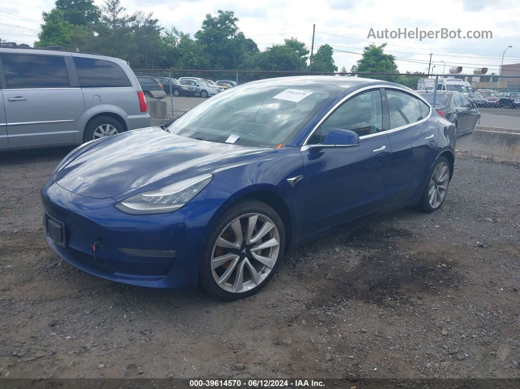 2018 Tesla Model 3 Long Range/mid Range Blue vin: 5YJ3E1EA9JF059864