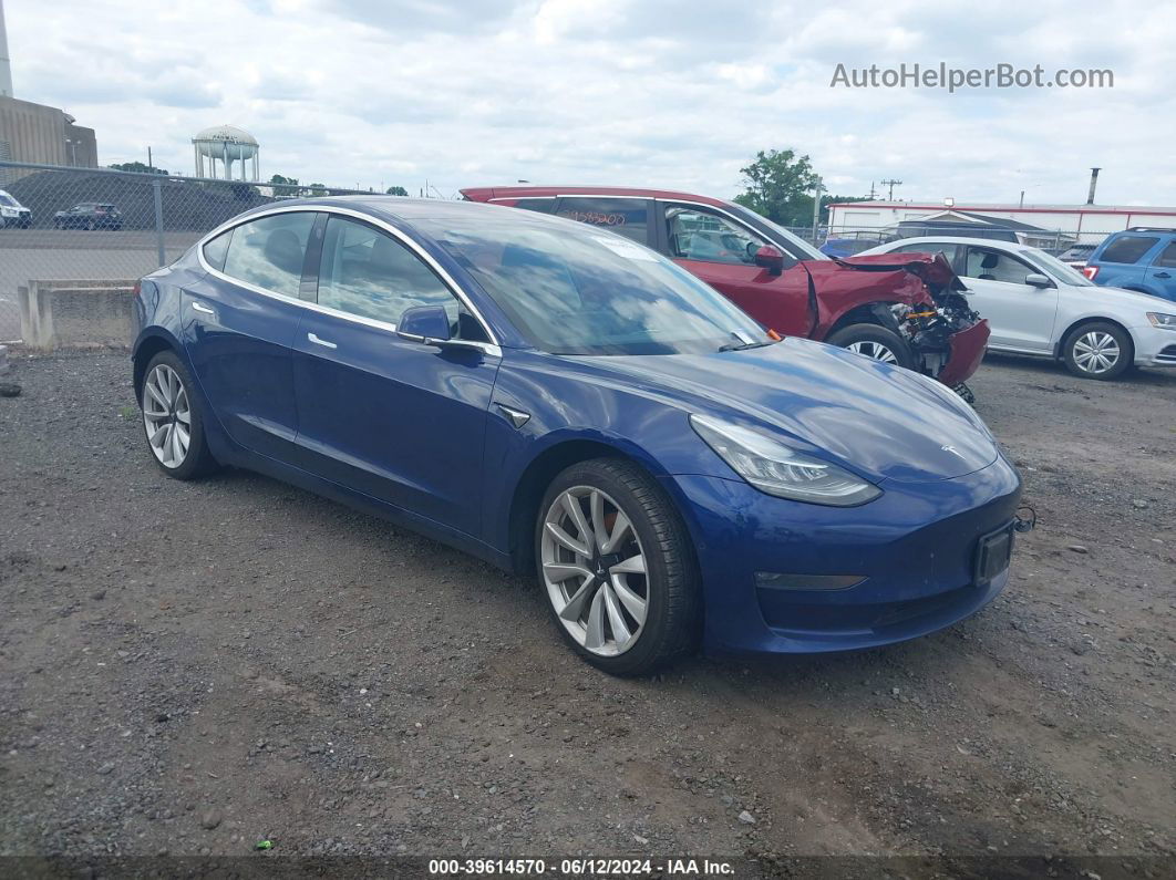 2018 Tesla Model 3 Long Range/mid Range Blue vin: 5YJ3E1EA9JF059864