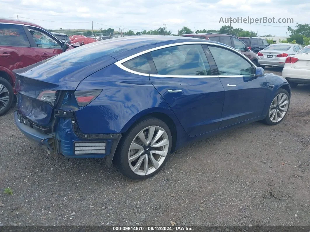 2018 Tesla Model 3 Long Range/mid Range Blue vin: 5YJ3E1EA9JF059864