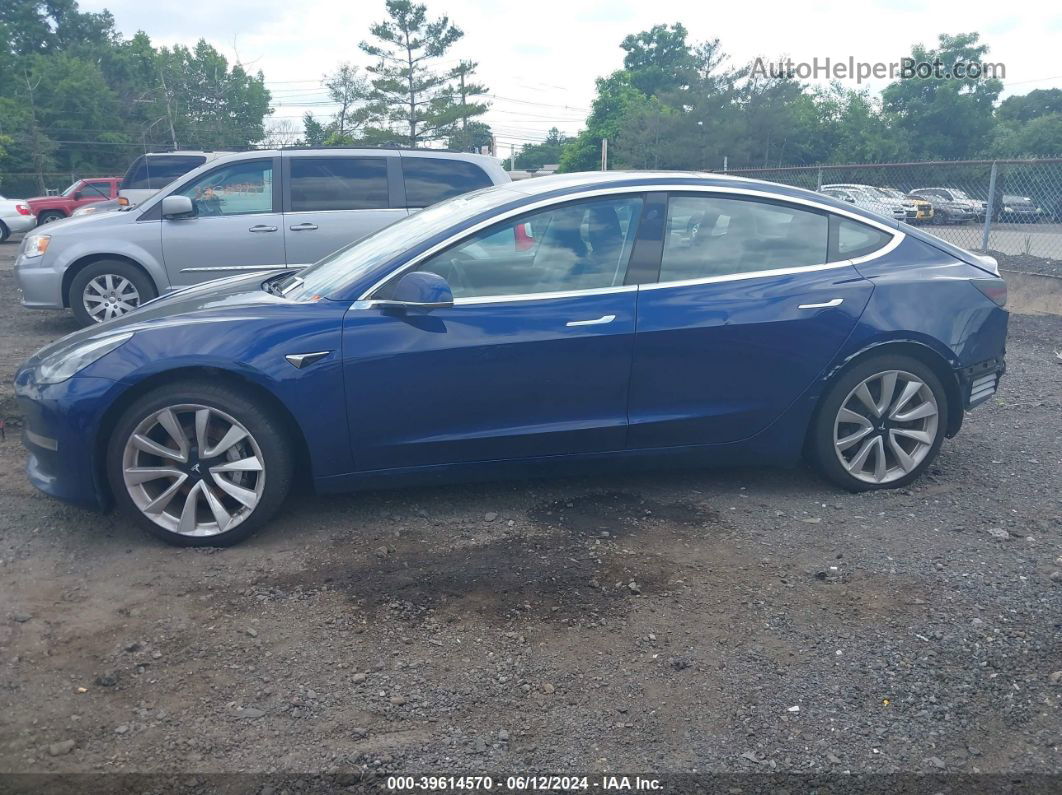 2018 Tesla Model 3 Long Range/mid Range Blue vin: 5YJ3E1EA9JF059864