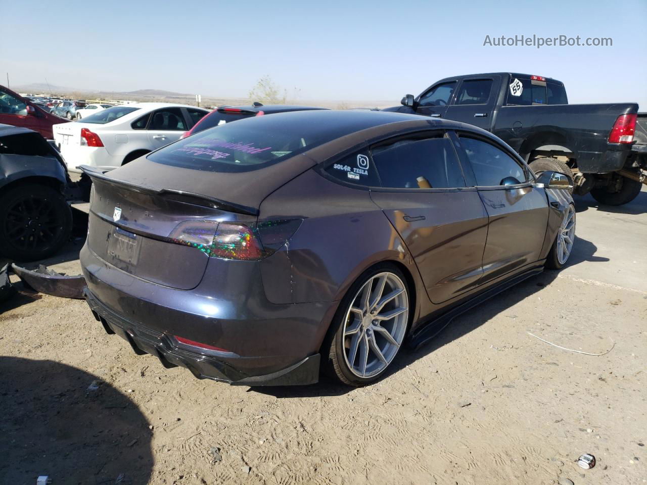 2018 Tesla Model 3  Purple vin: 5YJ3E1EA9JF160354