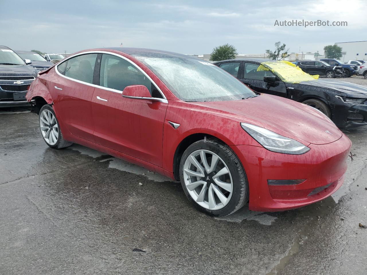 2018 Tesla Model 3  Red vin: 5YJ3E1EA9JF163593