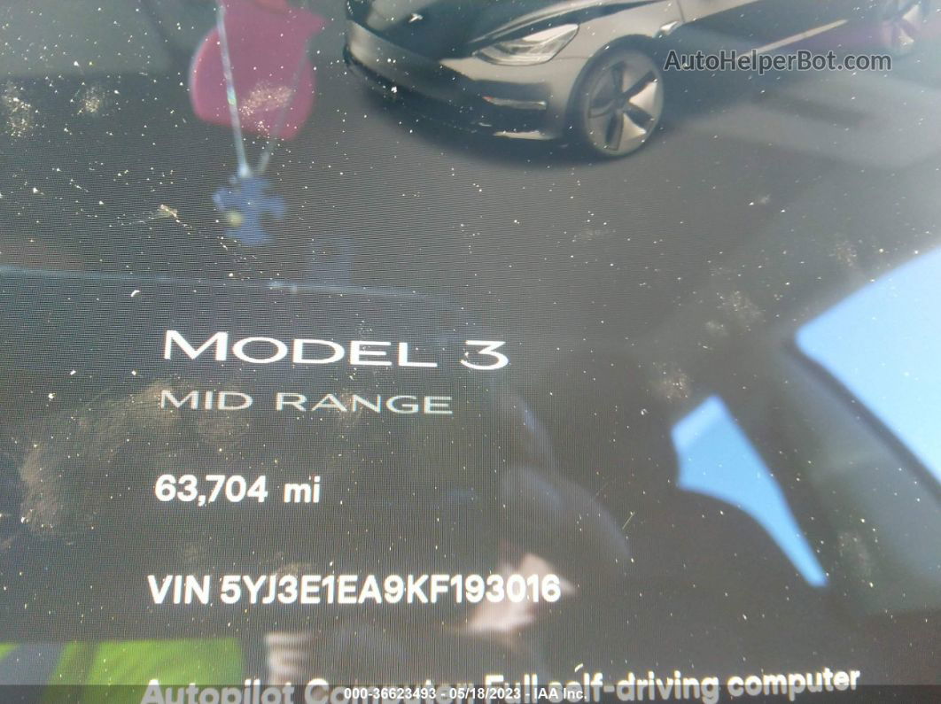 2019 Tesla Model 3 Range Black vin: 5YJ3E1EA9KF193016