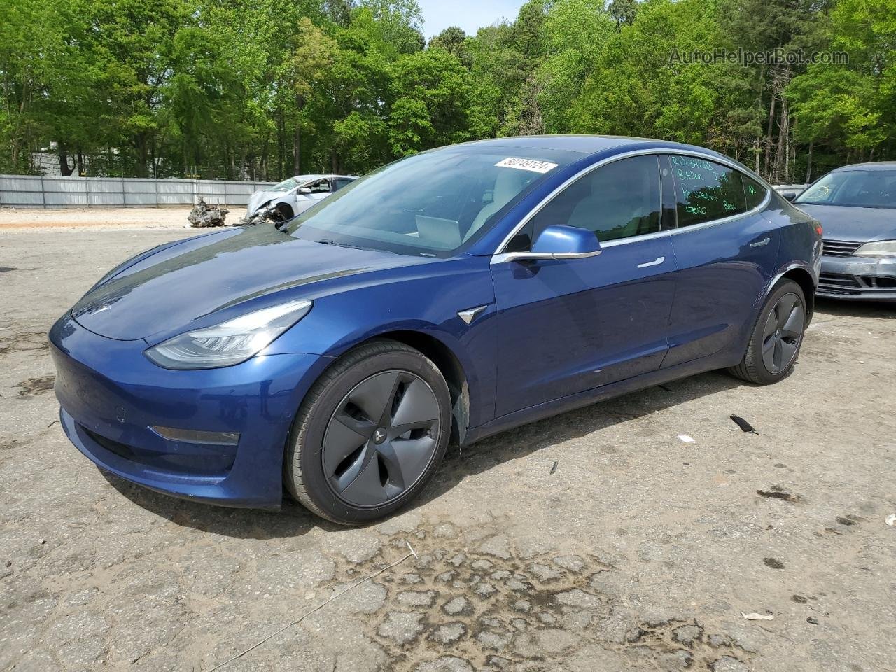 2019 Tesla Model 3  Синий vin: 5YJ3E1EA9KF314904