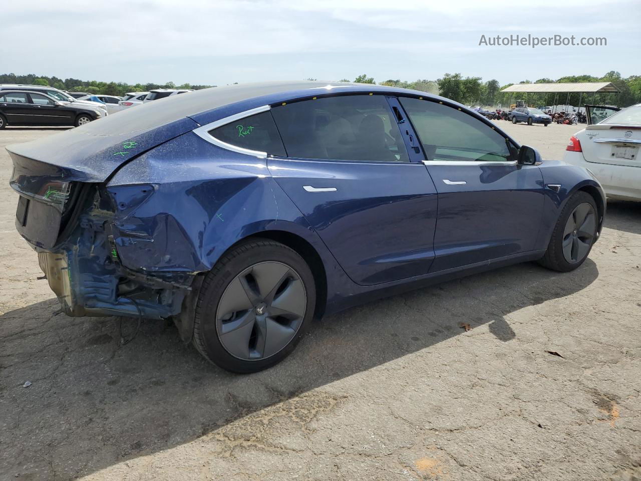 2019 Tesla Model 3  Синий vin: 5YJ3E1EA9KF314904