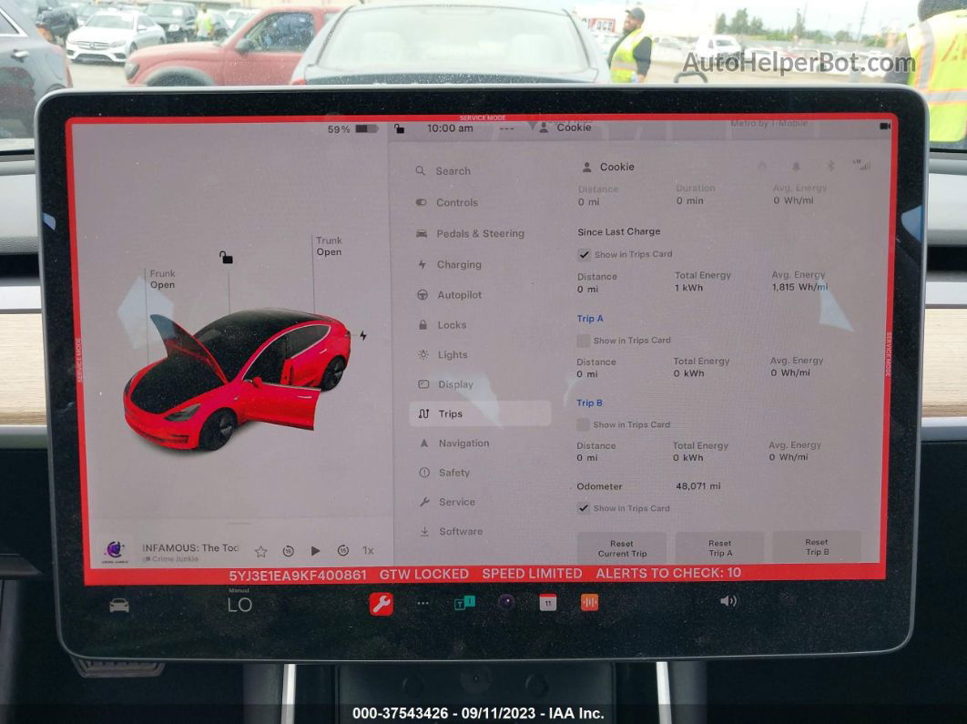 2019 Tesla Model 3 Range Синий vin: 5YJ3E1EA9KF400861