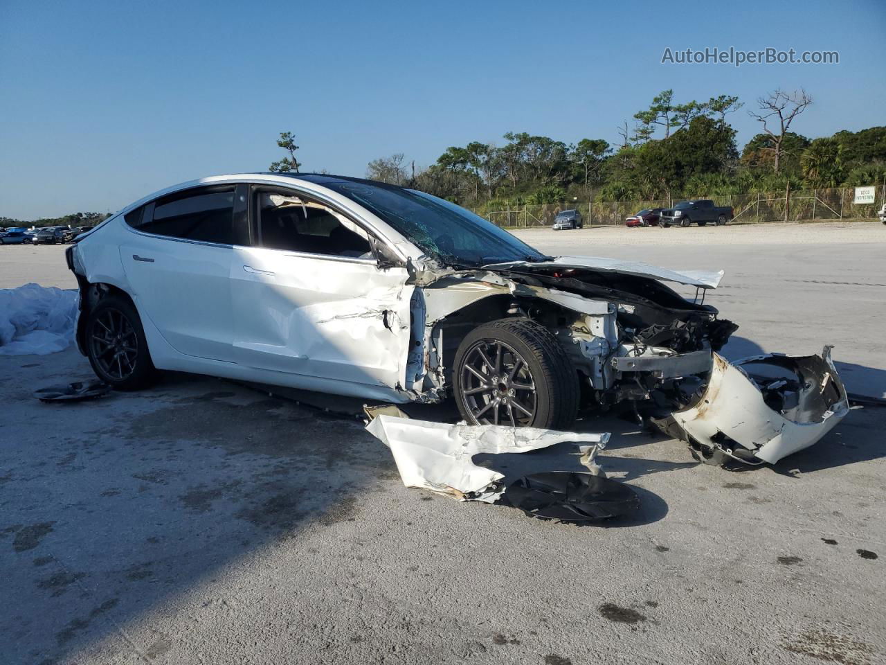 2019 Tesla Model 3  White vin: 5YJ3E1EA9KF401363