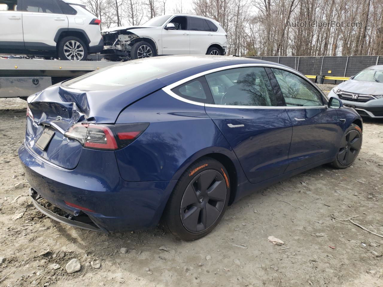 2019 Tesla Model 3  Синий vin: 5YJ3E1EA9KF411858