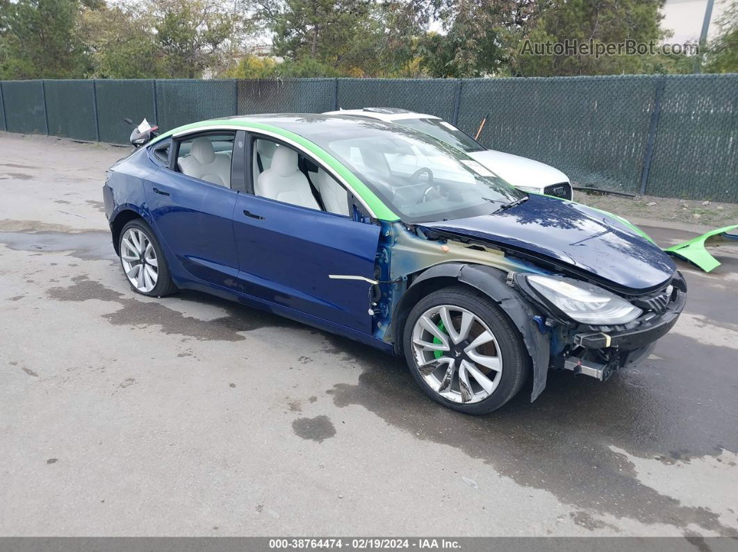 2019 Tesla Model 3 Long Range/mid Range/standard Range/standard Range Plus Blue vin: 5YJ3E1EA9KF486771