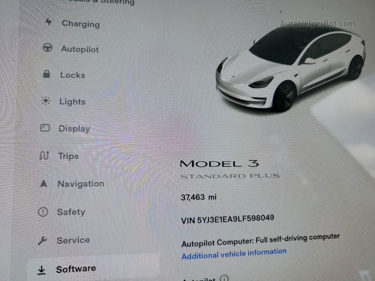 2020 Tesla Model 3  Белый vin: 5YJ3E1EA9LF598049