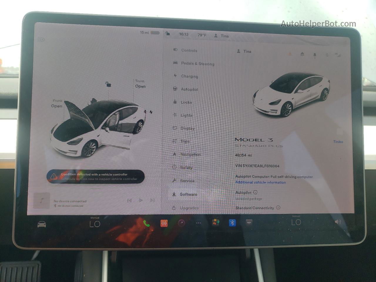 2020 Tesla Model 3  White vin: 5YJ3E1EA9LF616064