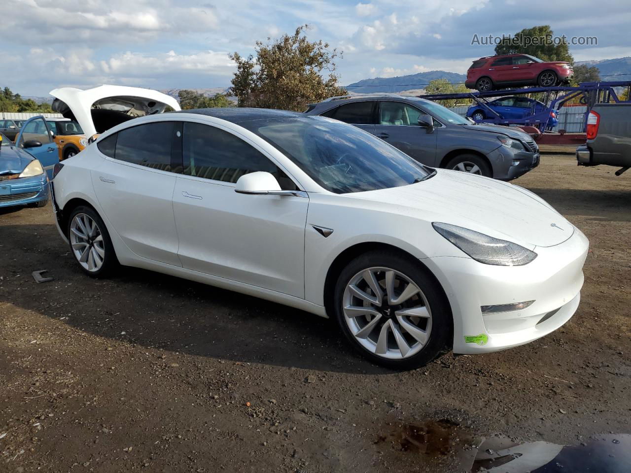 2020 Tesla Model 3  White vin: 5YJ3E1EA9LF632278