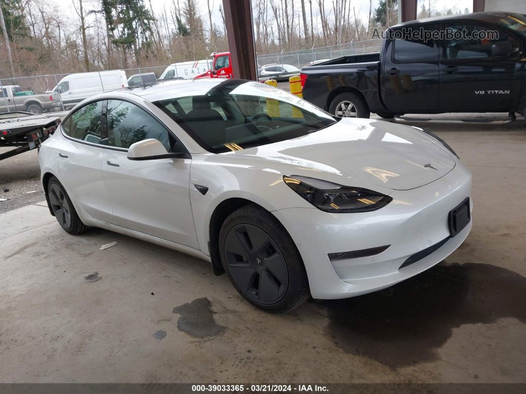 2021 Tesla Model 3 Standard Range Plus Rear-wheel Drive White vin: 5YJ3E1EA9MF014623