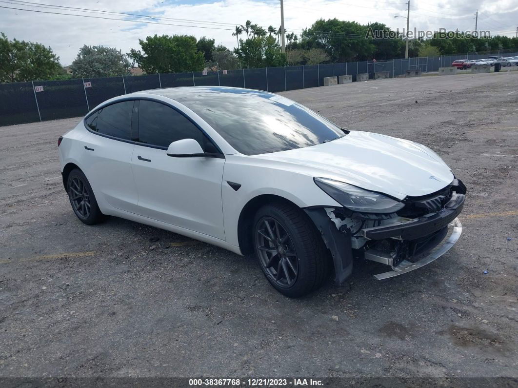 2021 Tesla Model 3 Standard Range Plus Rear-wheel Drive White vin: 5YJ3E1EA9MF026979