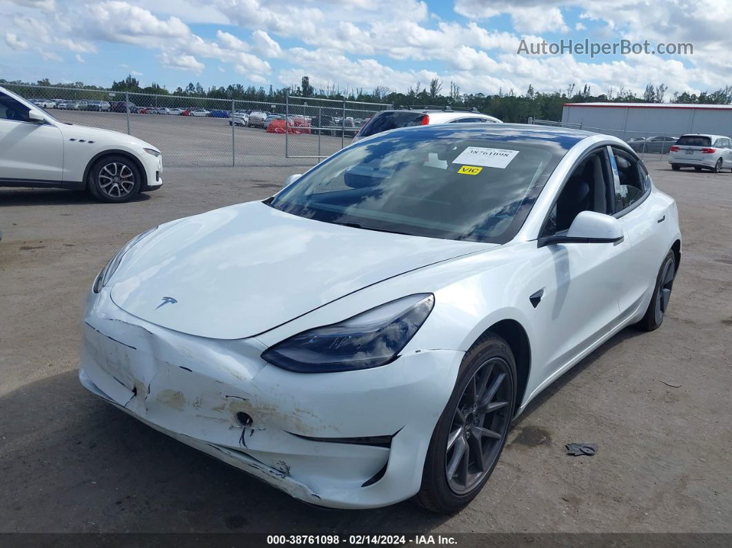 2021 Tesla Model 3 Standard Range Plus Rear-wheel Drive Белый vin: 5YJ3E1EA9MF057715