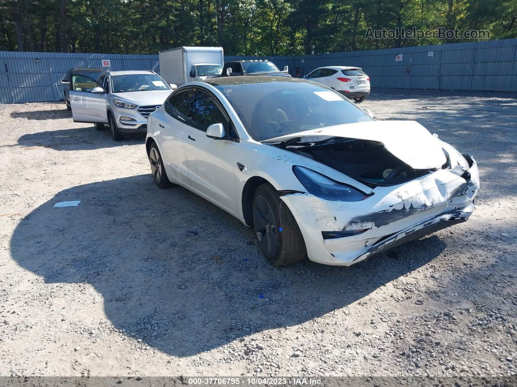 2021 Tesla Model 3 Standard Range Plus White vin: 5YJ3E1EA9MF060775