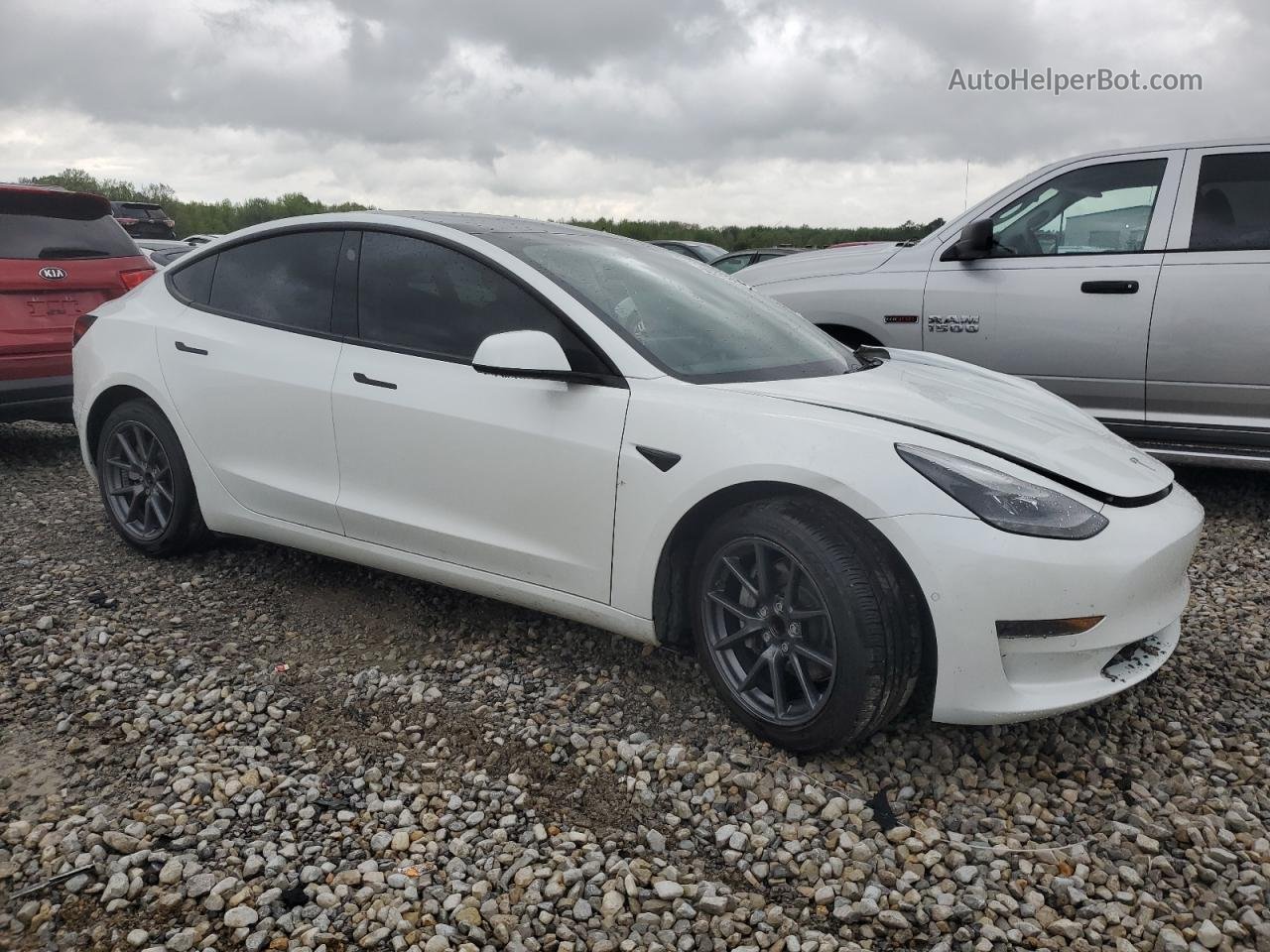 2021 Tesla Model 3  White vin: 5YJ3E1EA9MF087944