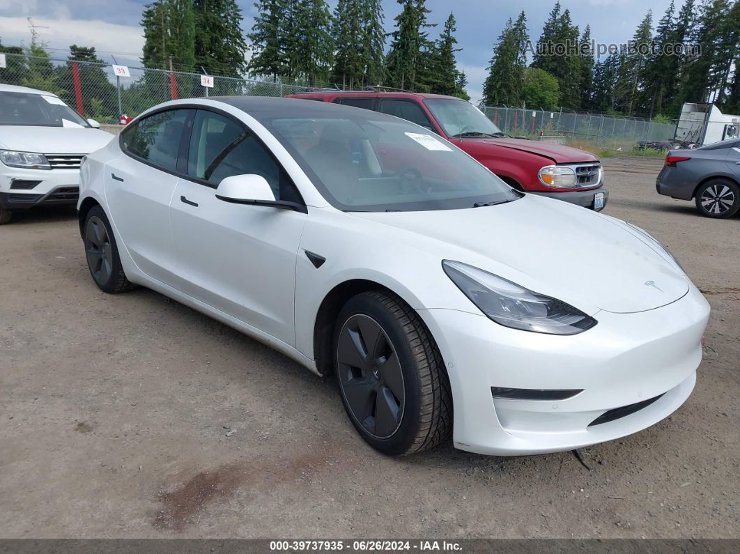 2021 Tesla Model 3 Standard Range Plus Rear-wheel Drive White vin: 5YJ3E1EA9MF871606