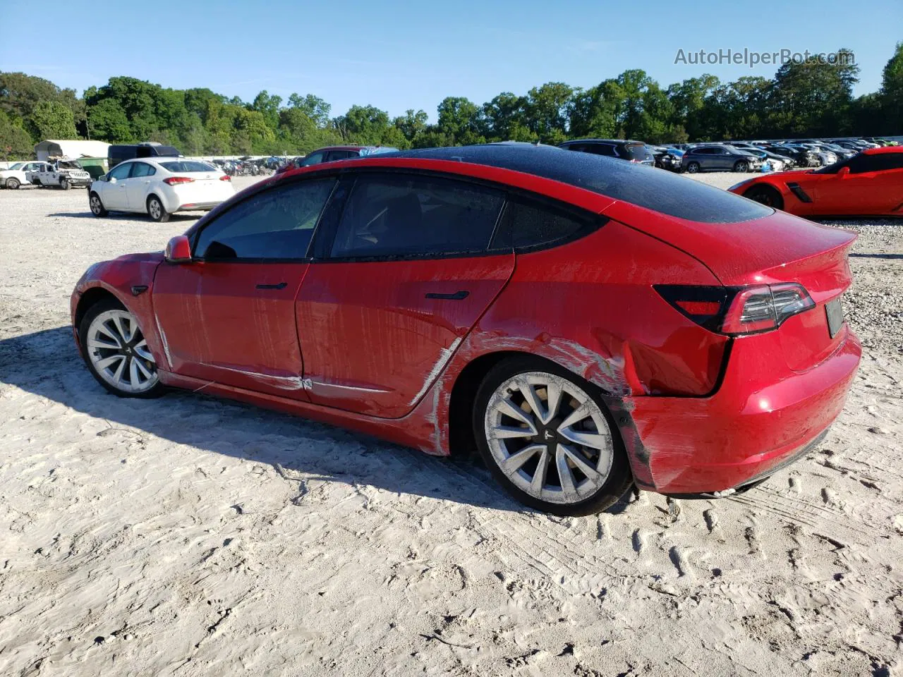 2021 Tesla Model 3  Red vin: 5YJ3E1EA9MF878507