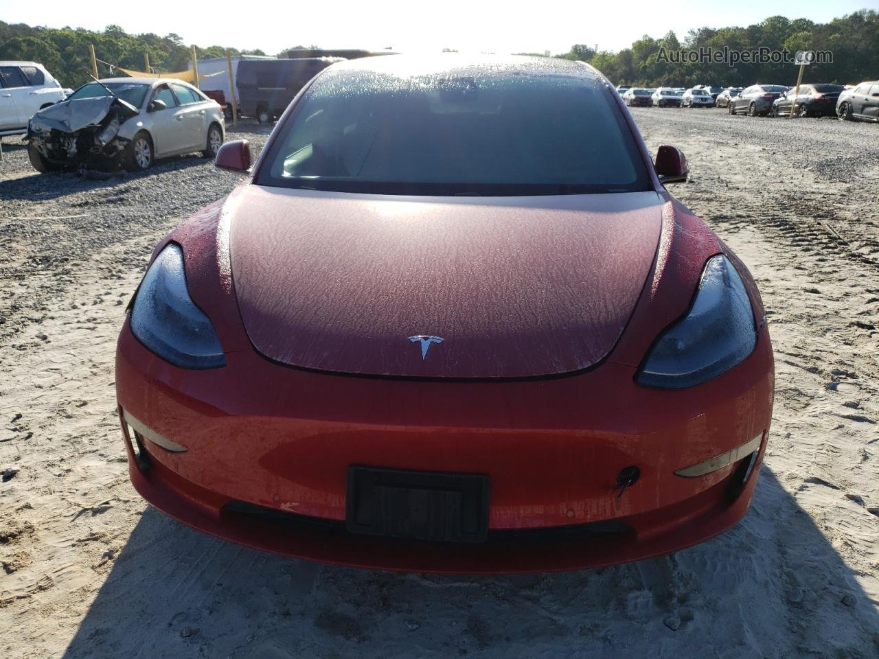 2021 Tesla Model 3  Red vin: 5YJ3E1EA9MF878507