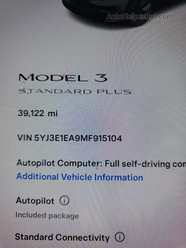 2021 Tesla Model 3  Черный vin: 5YJ3E1EA9MF915104